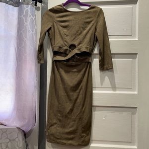 Khaki midi dress size M